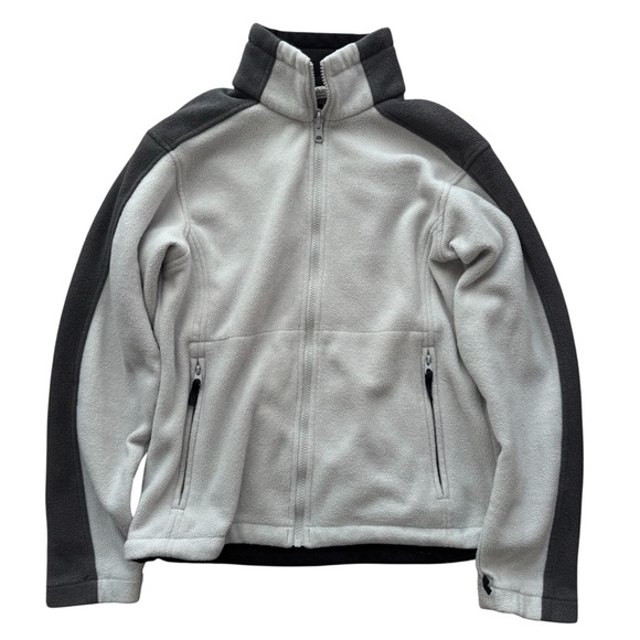 Columbia Jackets & Blazers - Columbia Sportswear Vintage Vortex Fleece Full Zip White Grey Jacket Minimalist